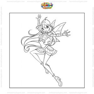 Tranh tô màu Winx Bloom biến hình