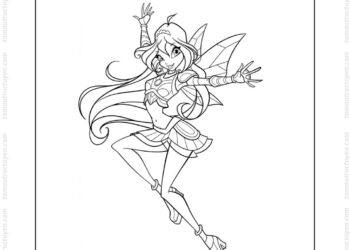 Tranh tô màu Winx Bloom biến hình