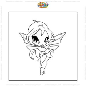 Tranh tô màu Winx Bloom chibi