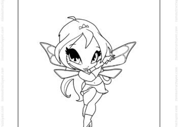 Tranh tô màu Winx Bloom chibi