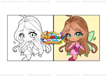 tranh tô màu winx flora