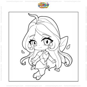 Tranh tô màu Winx Flora chibi