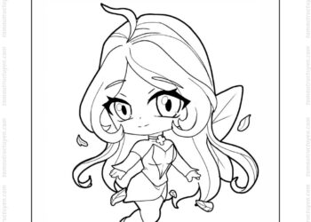 Tranh tô màu Winx Flora chibi