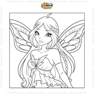 Tranh tô màu Winx Flora cho bé