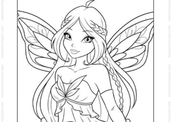 Tranh tô màu Winx Flora cho bé