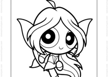 Tranh tô màu Winx Flora cute