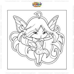 Tranh tô màu Winx Flora ngộ nghĩnh