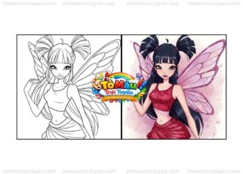 tranh tô màu winx musa