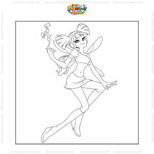 Tranh tô màu Winx Musa âm nhạc