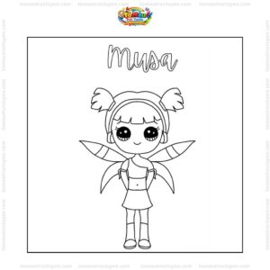 Tranh tô màu Winx Musa chibi