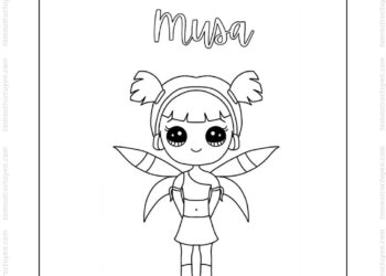 Tranh tô màu Winx Musa chibi