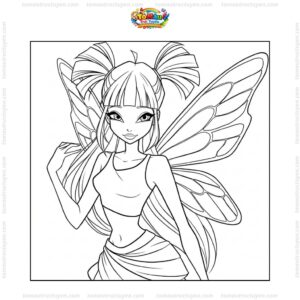 Tranh tô màu Winx Musa cho bé