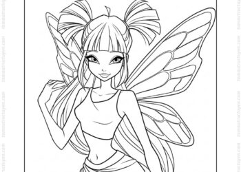 Tranh tô màu Winx Musa cho bé