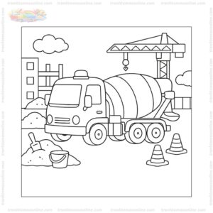 Tranh tô màu xe trộn xi măng Tranh tô màu xe trộn xi măng