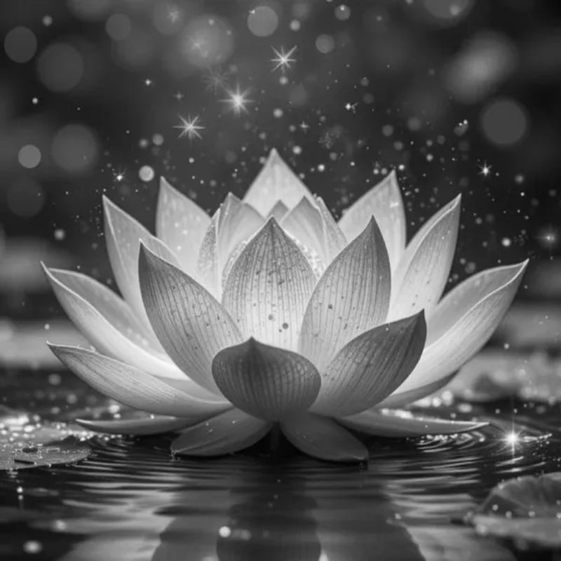 avatar tang lễ hoa sen đen trắng