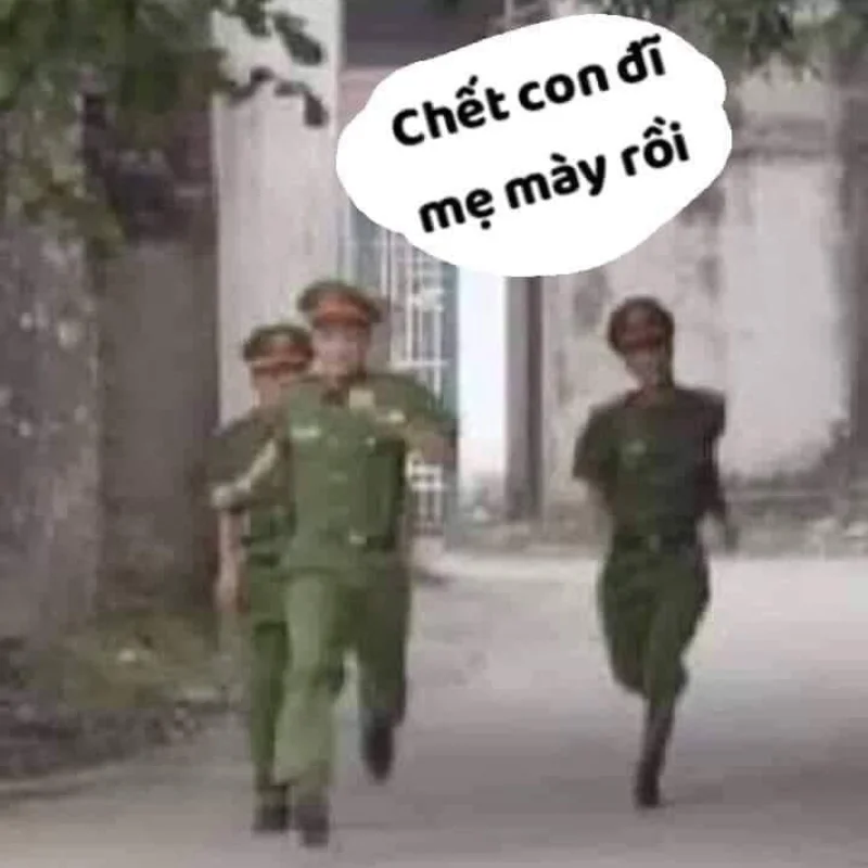 ảnh chế công an đang tới