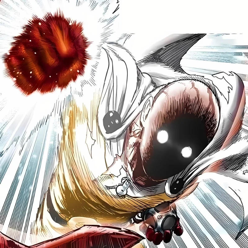 Meme Saitama tung cú đấm cực mạnh rực lửa đỏ thẳng vào màn hình
