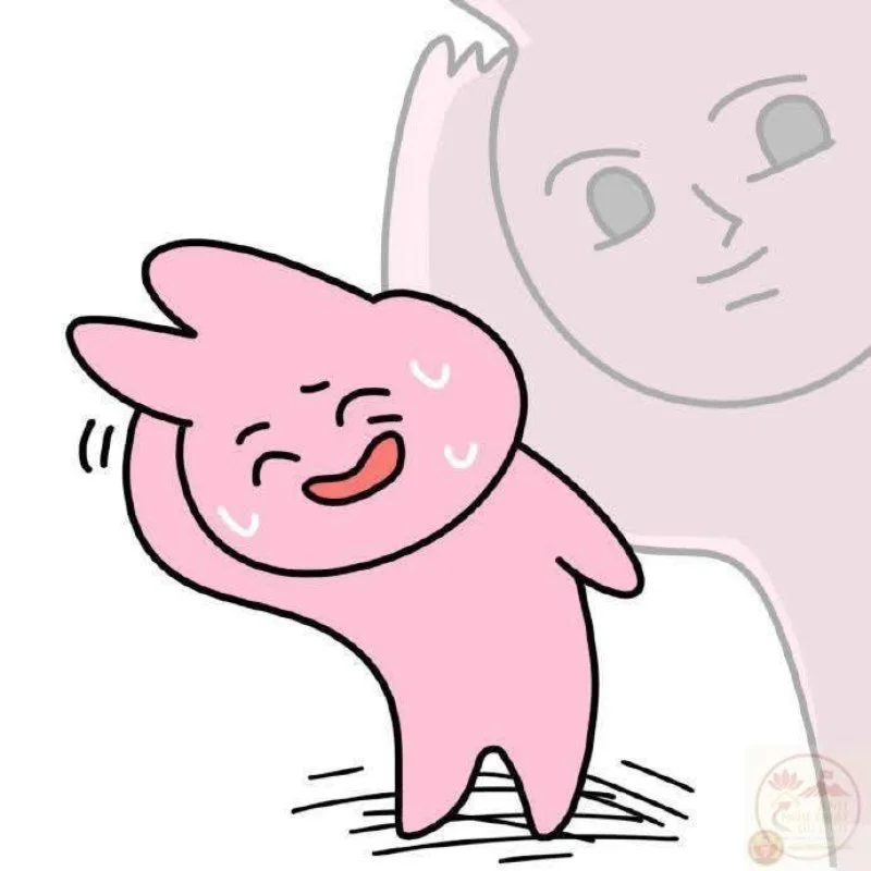 Meme thỏ hồng gãi đầu ngượng ngùng