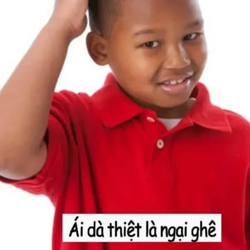 Ảnh meme cậu bé gãi đầu ngượng ngùng
