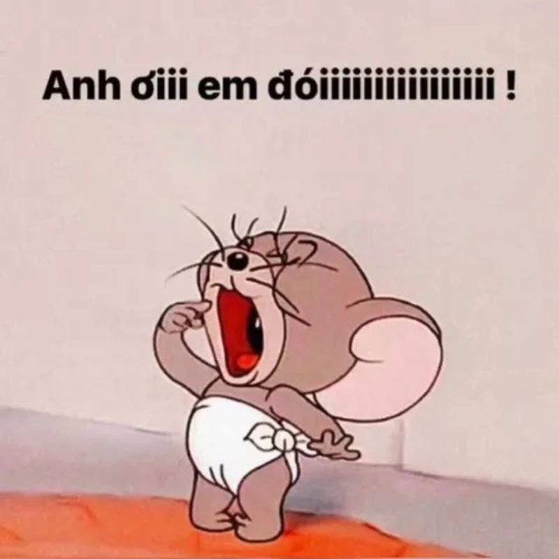 Meme há mồm ăn chuột Jerry