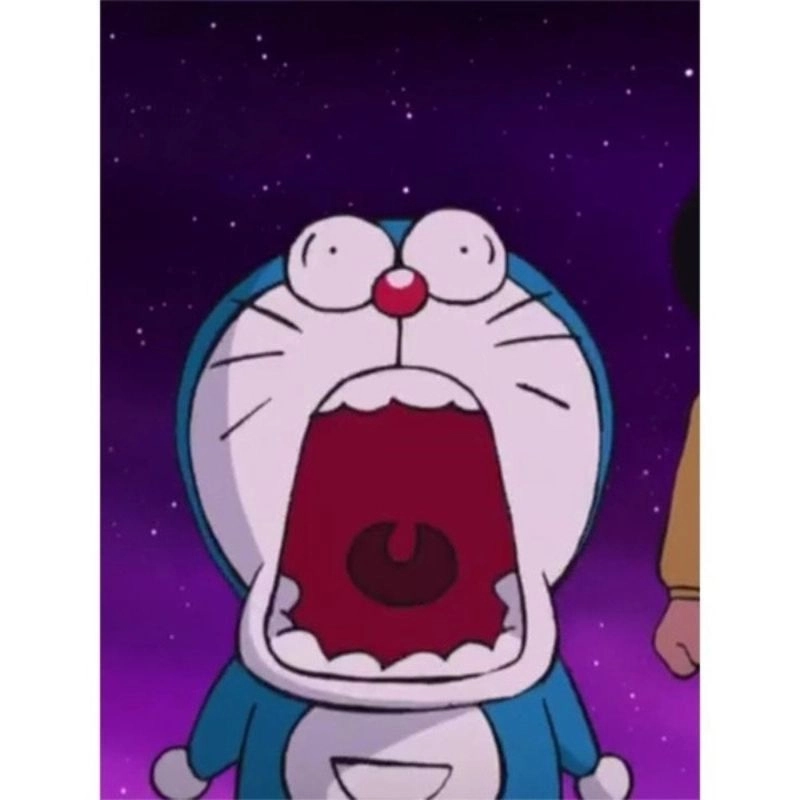 Doraemon há miệng trợn mắt cực kỳ hoảng hốt