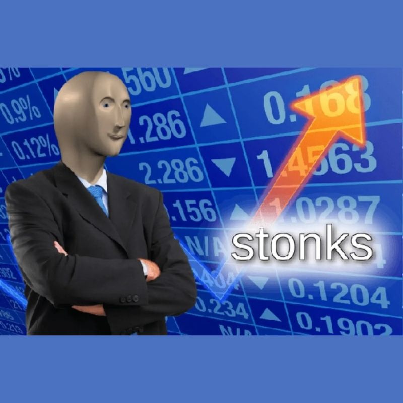 Meme Stonks là cách viết sai cố ý của từ stocks châm biếm các quyết định tài chính ngớ ngẩn
