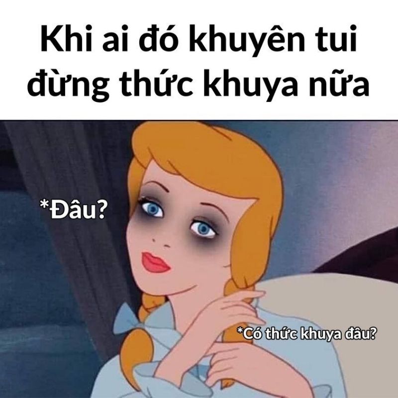 Meme mắt thâm đen hài hước