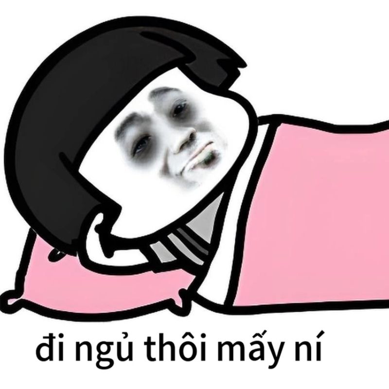 Meme hoạt hình hài hước rủ rê bạn bè đi ngủ để tránh mắt thâm.