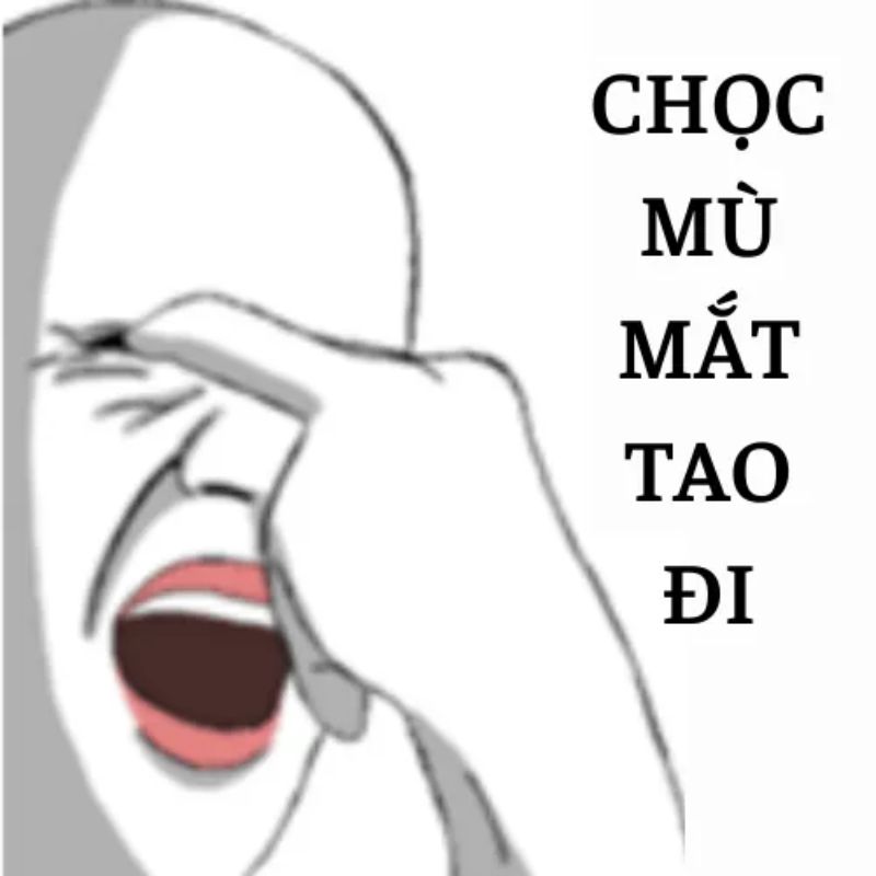 Hình vẽ đen trắng một người tự lấy ngón tay chọc vào mắt
