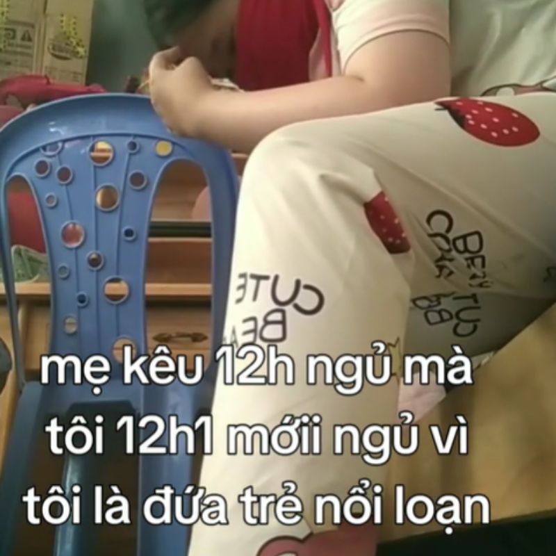 Full bộ ảnh meme nổi loạn viral TikTok với vibe chống đối bất cần 2 Mẹ kêu 12h ngủ mà tôi 12h1 mới ngủ vì tôi là đứa trẻ nổi loạn