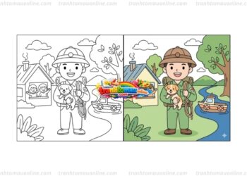 tô màu chú bộ đội
