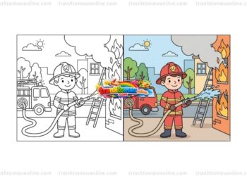 tô màu lính cứu hỏa