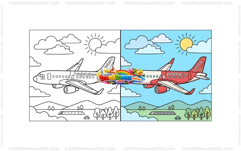 tô màu máy bay vietjet