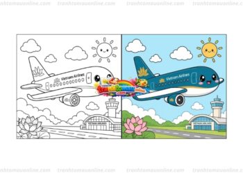 tô màu máy bay vietnam airlines