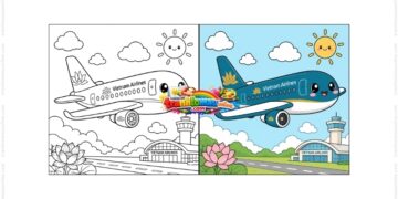tô màu máy bay vietnam airlines