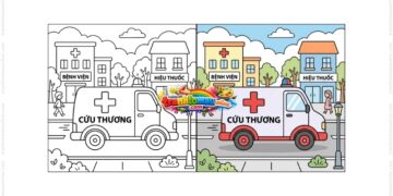 tô màu xe cứu thương