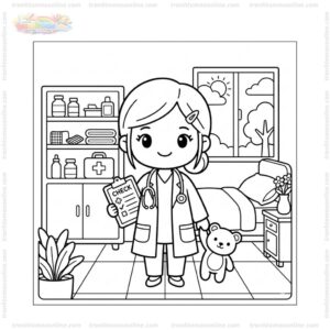 Tranh tô màu bác sĩ chibi Tranh tô màu bác sĩ chibi