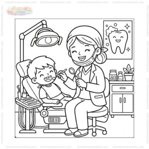 Tranh tô màu bác sĩ nha khoa Tranh tô màu bác sĩ nha khoa