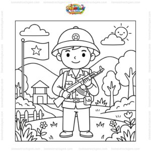 Tranh tô màu bộ đội Việt Nam