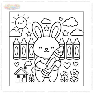 Tranh tô màu bút màu cute
