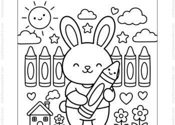 Tranh tô màu bút màu cute