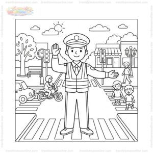 Tranh tô màu cảnh sát giao thông Tranh tô màu cảnh sát giao thông