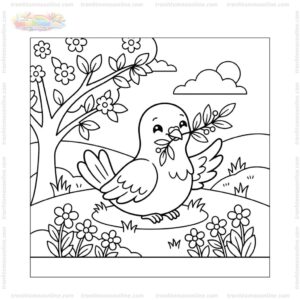 Tranh tô màu chim bồ câu cho bé