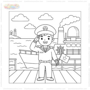 Tranh tô màu chú bộ đội hải quân Tranh tô màu chú bộ đội hải quân