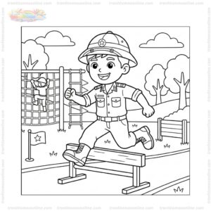 Tranh tô màu chú bộ đội tập luyện Tranh tô màu chú bộ đội tập luyện