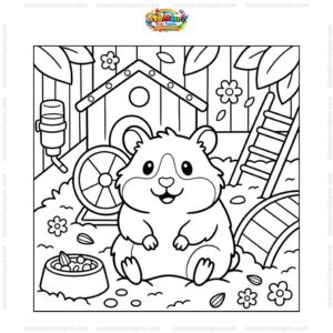 Tranh tô màu chuột hamster cho bé