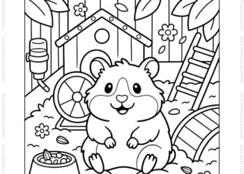Tranh tô màu chuột hamster cho bé