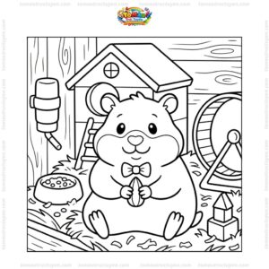 Tranh tô màu chuột hamster đẹp