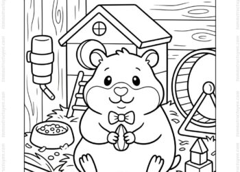 Tranh tô màu chuột hamster đẹp