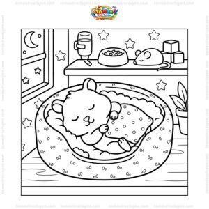 Tranh tô màu chuột hamster ngủ